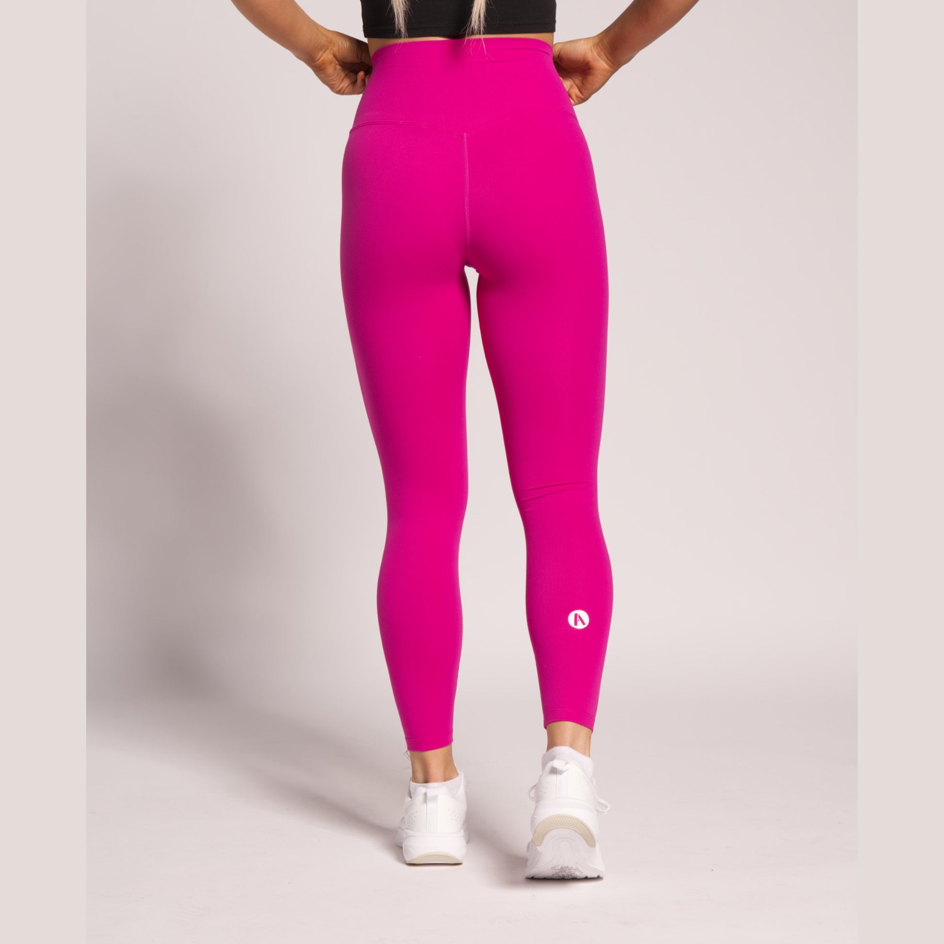 Light pink workout leggings – side and back view